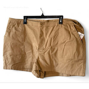 NWT Abound Tan High-Rise Utility Shorts Cotton Blend Size 22